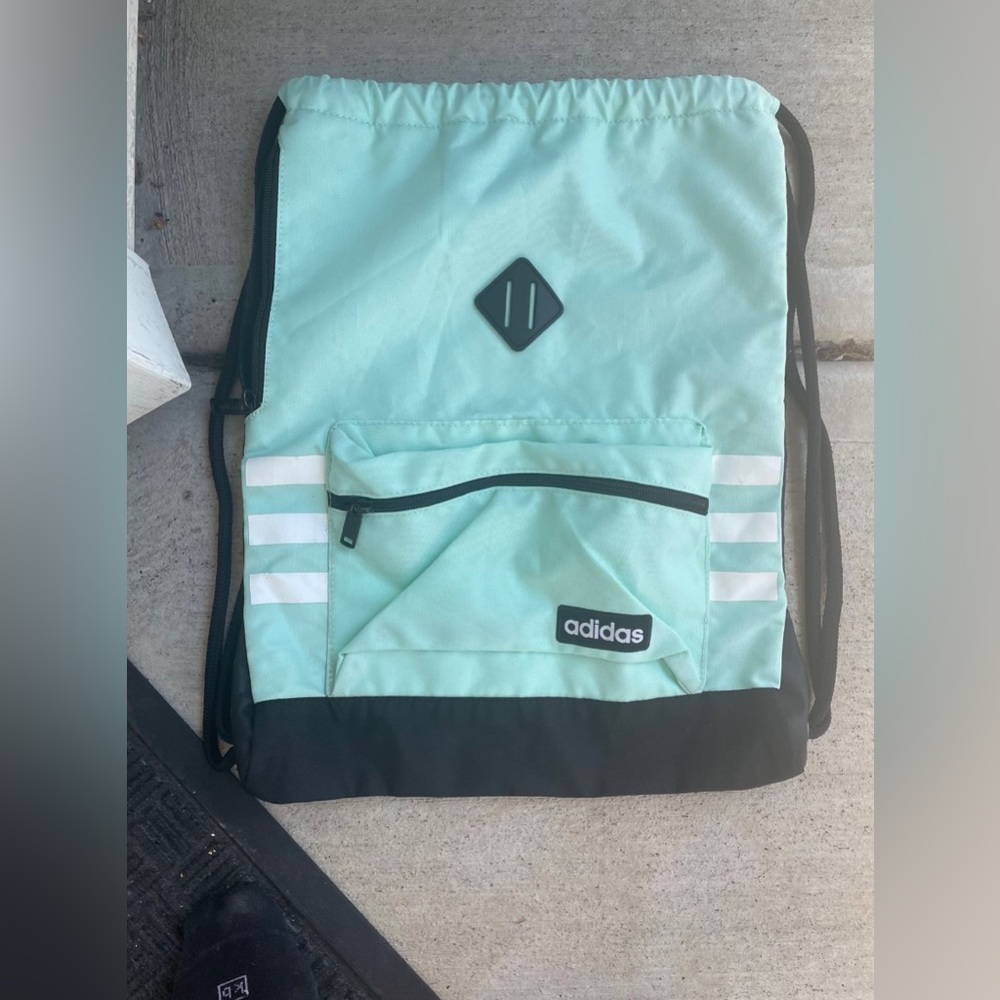 Adidas Mint Green Classic 3-Stripes Sackpack Bags Cinch Bag Drawstring Gym Bag
